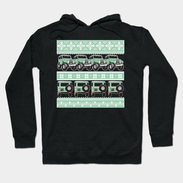 FJ40 Christmas Sweater Spring Green Hoodie by Bulloch Speed Shop